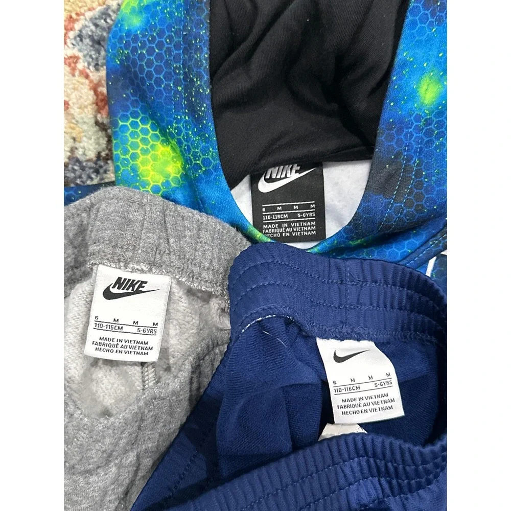 Nike Hoodie Joggers Bundle Boys 6 Blue Galaxy Blue Gray 3pc - Picture 6 of 6